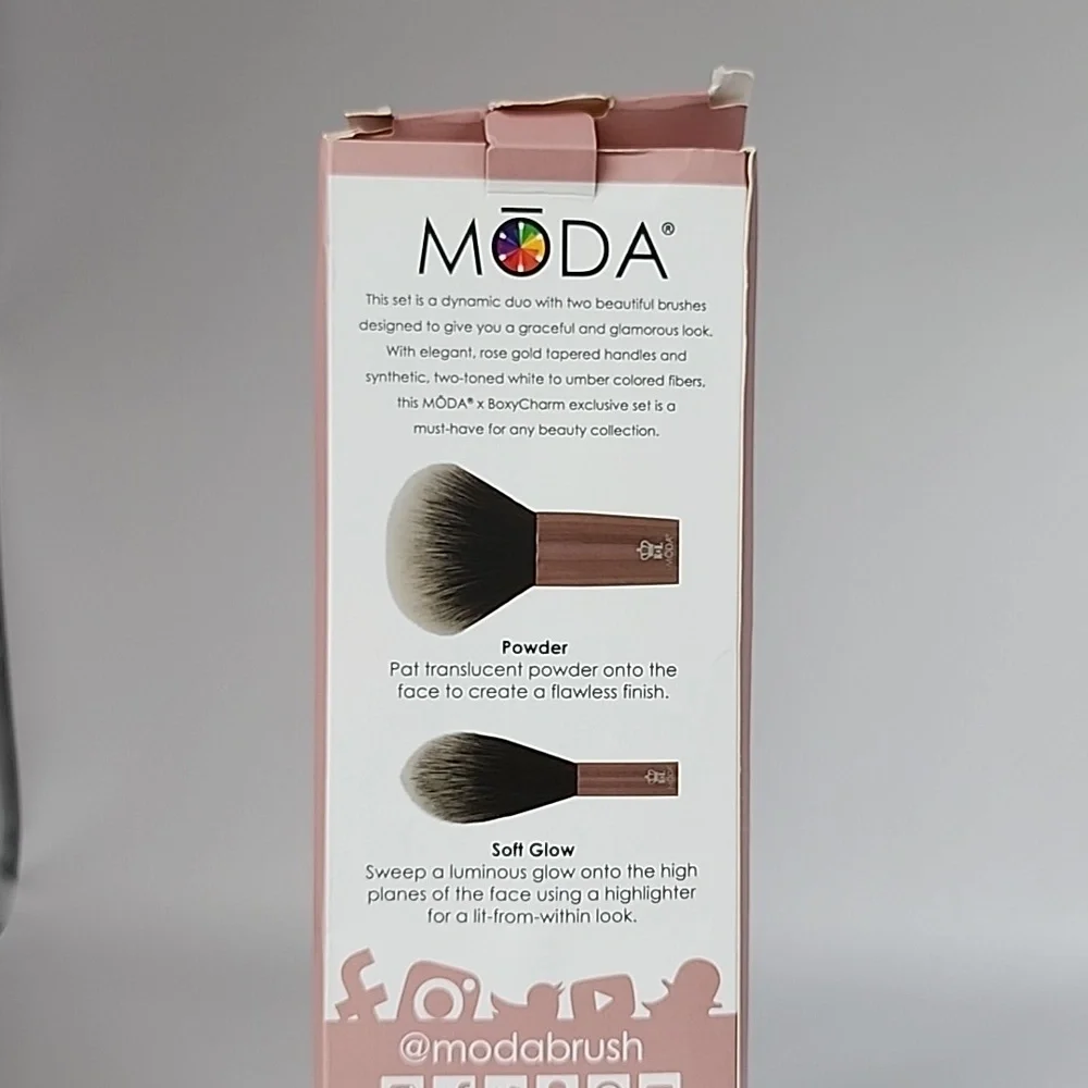 Moda Powder + Soft Glow Brush Set in Rose Gold